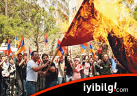 Ermeniler Selanik’te Türk bayrağı yaktı