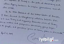 ABD Başkanı deftere şu satırları yazdı: