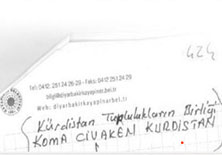 Belediye antetli kağıtta KCK şeması  

